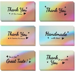 COPY - Holographic Silver Thank you Cards For small Business Owners 100 pcs